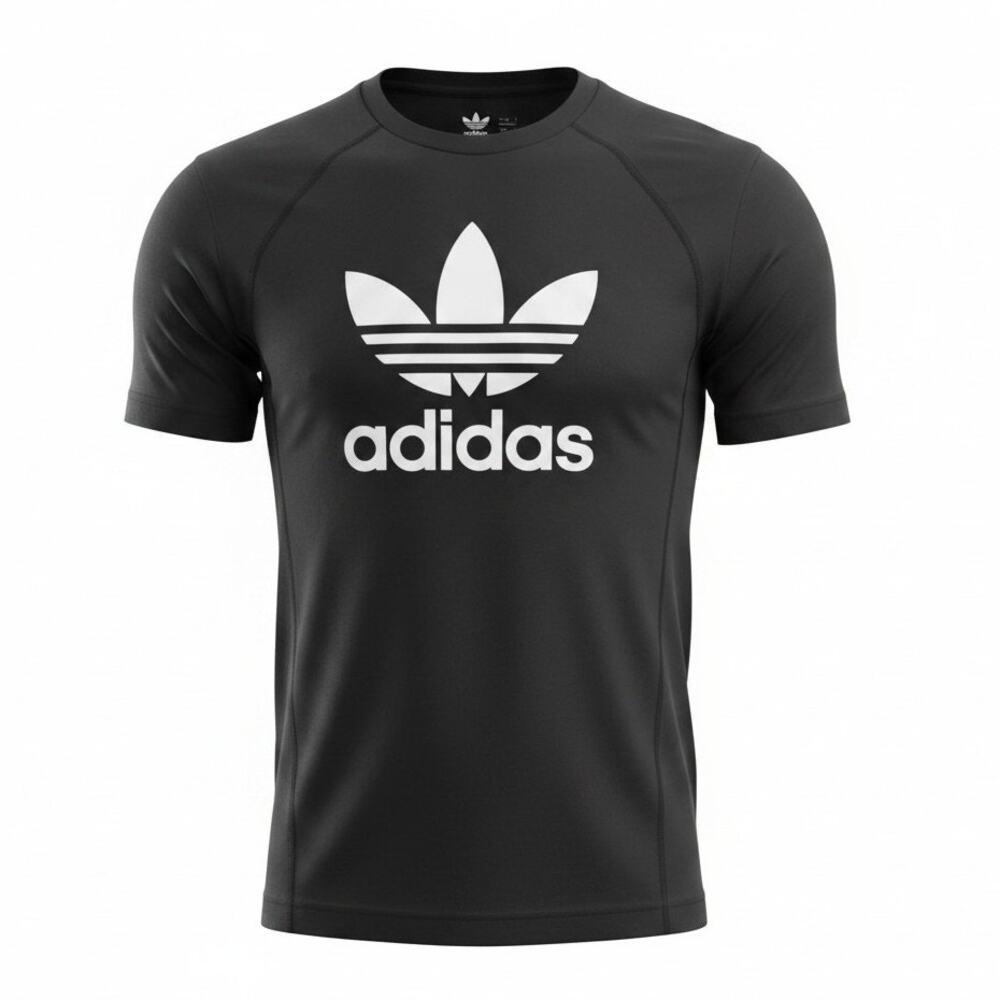Adidas Essentials Black Big Logo T-Shirt for Men Short Sleeve Round Neck Size S